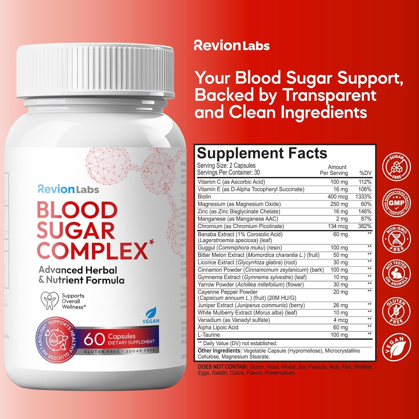 RevionLabs Blood Sugar Complex Support Supplement